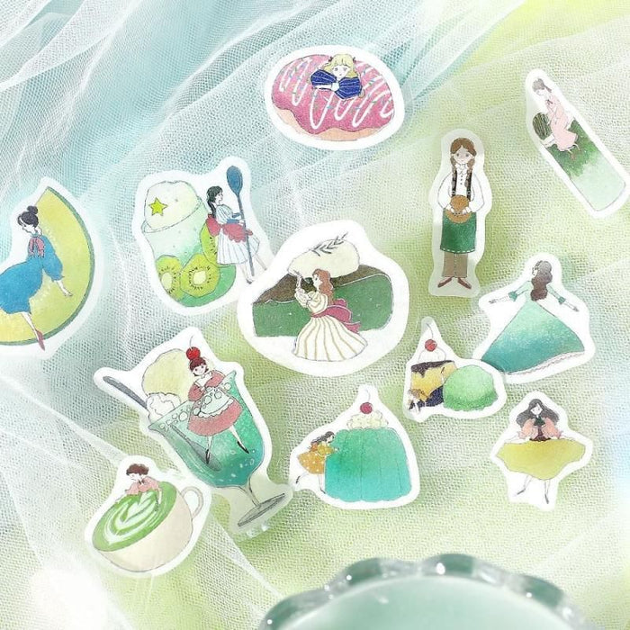 Atlas Stationers - BGM Planner Sticker Flakes - A Girl and a Coffee Shop - Melon Cream - Stickers - Image 4