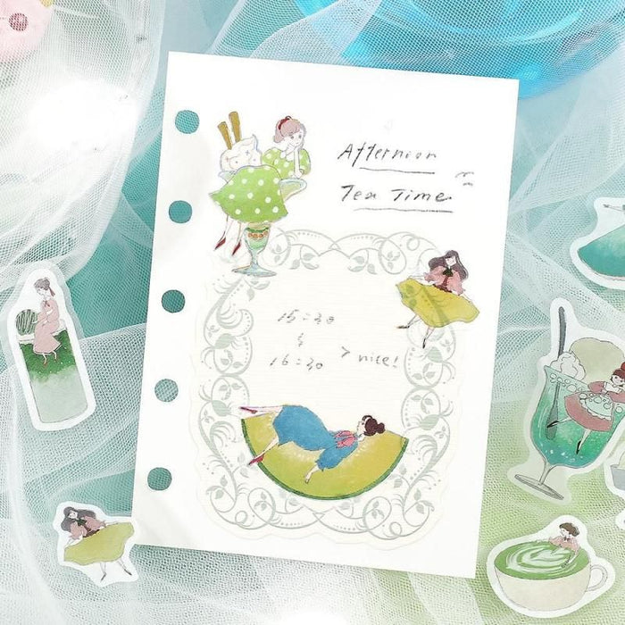 Atlas Stationers - BGM Planner Sticker Flakes - A Girl and a Coffee Shop - Melon Cream - Stickers - Image 5