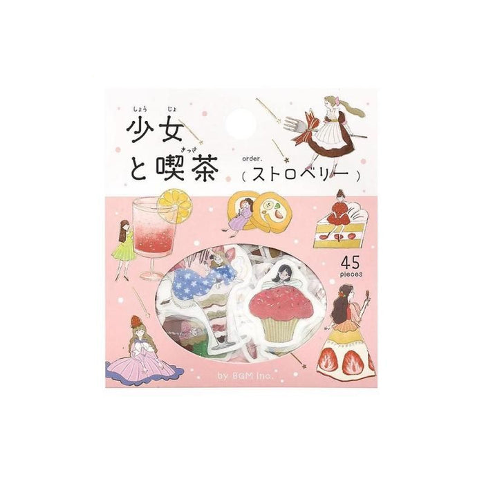 Atlas Stationers - BGM Planner Sticker Flakes - A Girl and a Coffee Shop - Strawberry - Stickers - Image 2