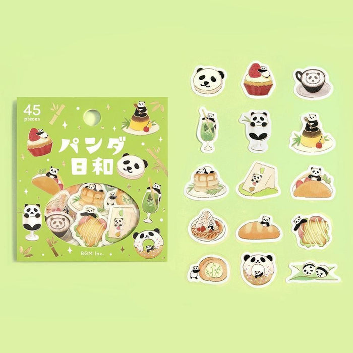 BGM Planner Sticker Flakes - A Panda Day - Teahouse