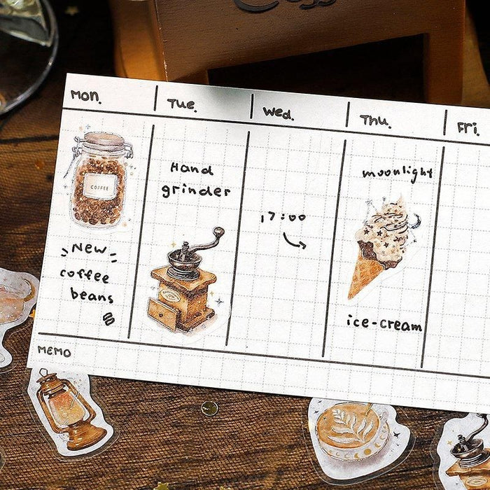 Atlas Stationers - BGM Planner Sticker Flakes - Coffee a la mode - Starry Glow of Dusk - Stickers - Image 4