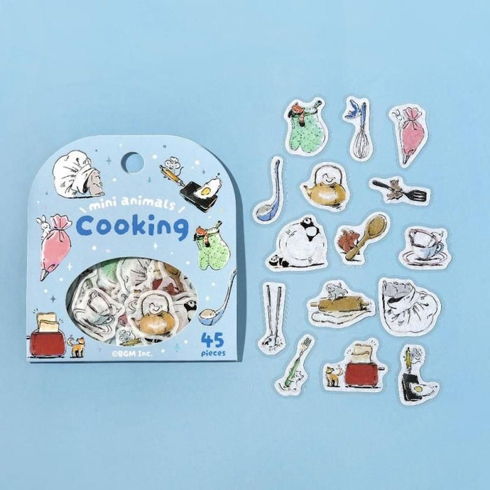 BGM Planner Sticker Flakes - Mini Mini Animals - Cooking