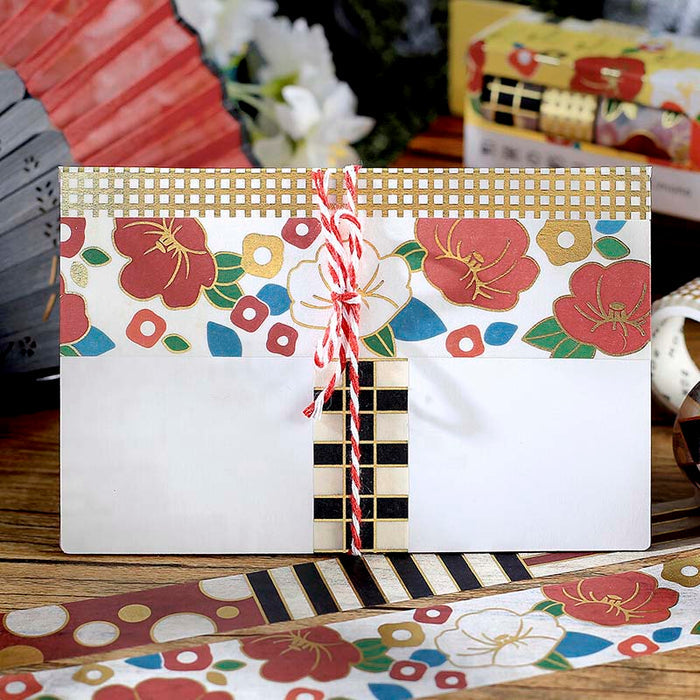 BGM | Set de Washi Tapes Kimono Colors Camellia Flowers