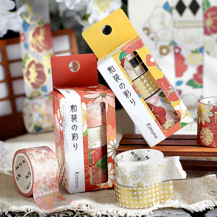 BGM | Set de Washi Tapes Kimono Colors Camellia Flowers