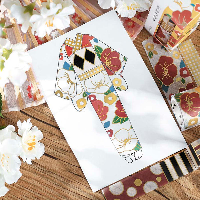 BGM | Set de Washi Tapes Kimono Colors Camellia Flowers