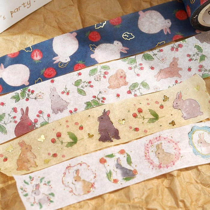 BGM Washi Tape - Rabbit Country - Raspberry