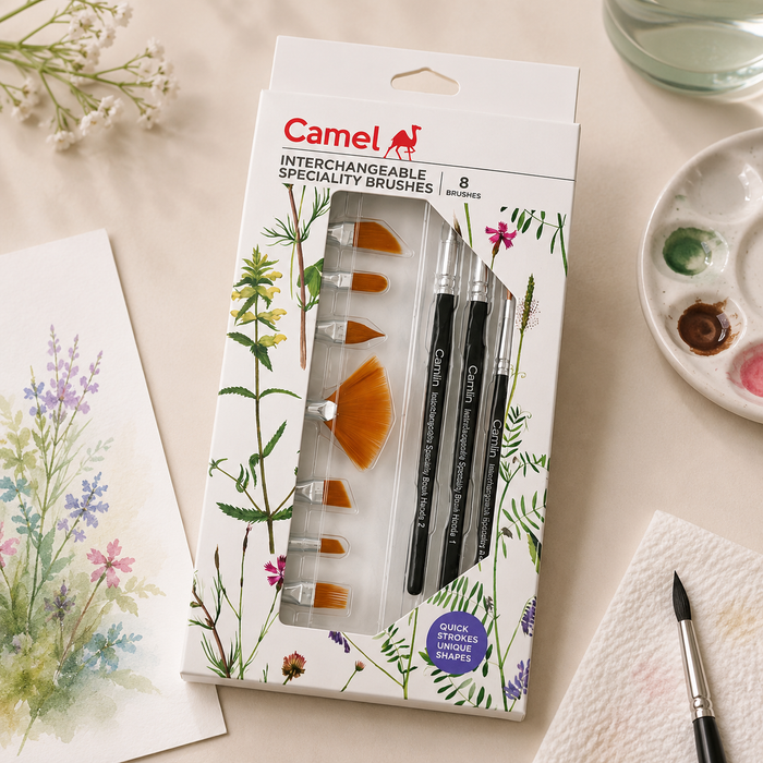 Camel Interchangeable Speciality Brushes – Set of 8