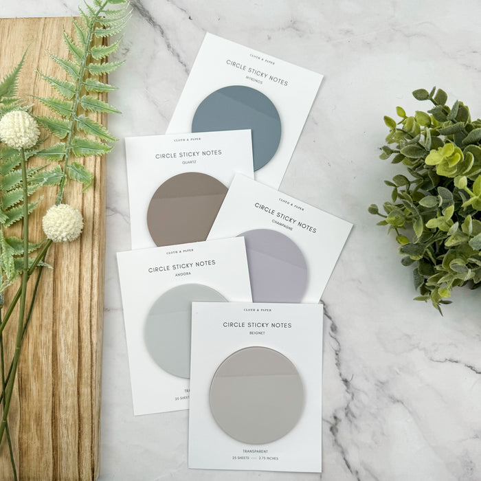 Cloth & Paper Transparent Circle Sticky Notes