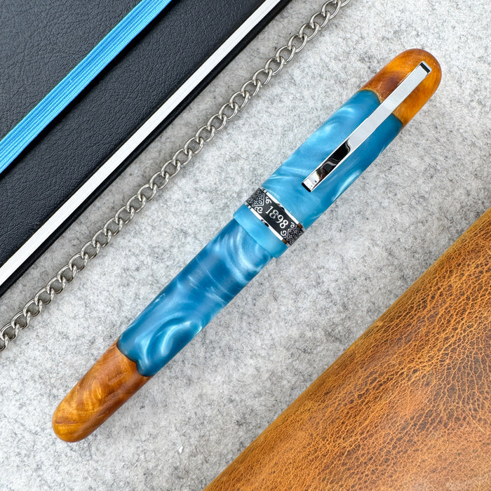 Conklin 1898 Spectra Fusion Rollerball Pen - Blue Chrome (Limited Edition)