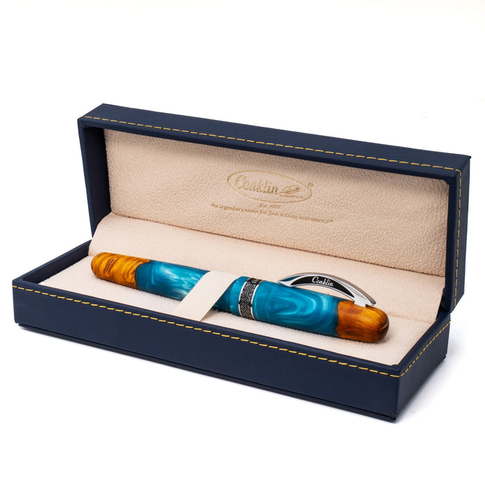 Conklin 1898 Spectra Fusion Rollerball Pen - Blue Chrome (Limited Edition)