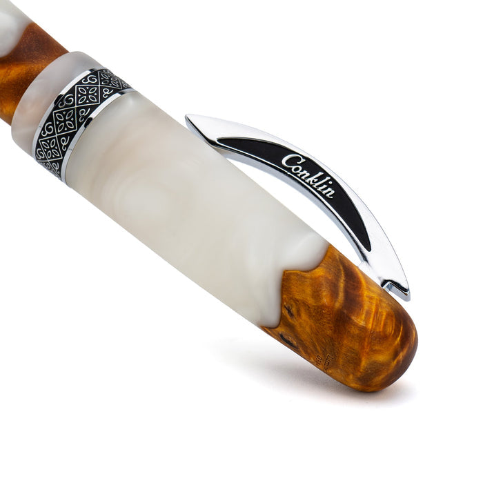 Conklin 1898 Spectra Fusion Rollerball Pen - White Chrome (Limited Edition)