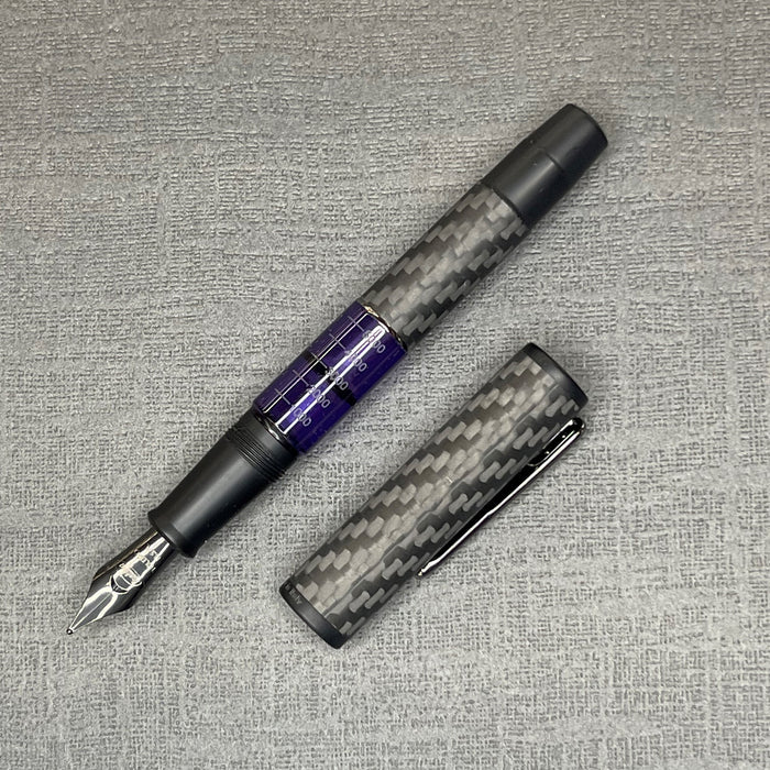 Conklin Carbon Fiber Stealth Word Gauge Fountain Pen - Purple | Atlas Stationers.