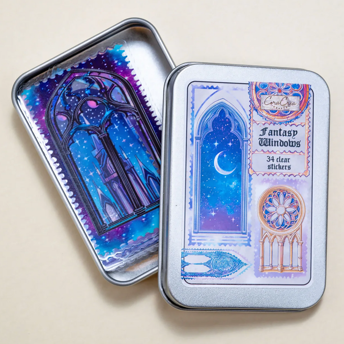 Atlas Stationers - CoraCreaCrafts Sticker Box - Fantasy Windows - Stickers
