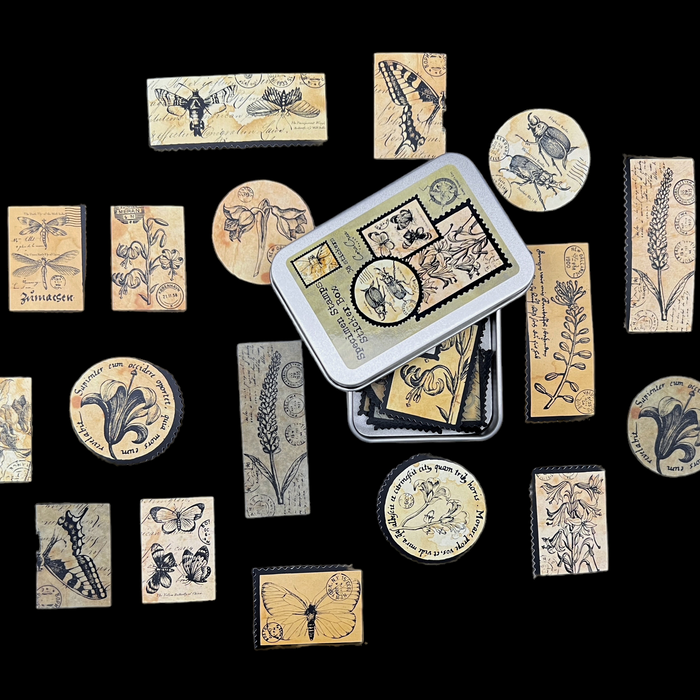 Atlas Stationers - CoraCreaCrafts Sticker Box - Specimen Stamps - Stickers