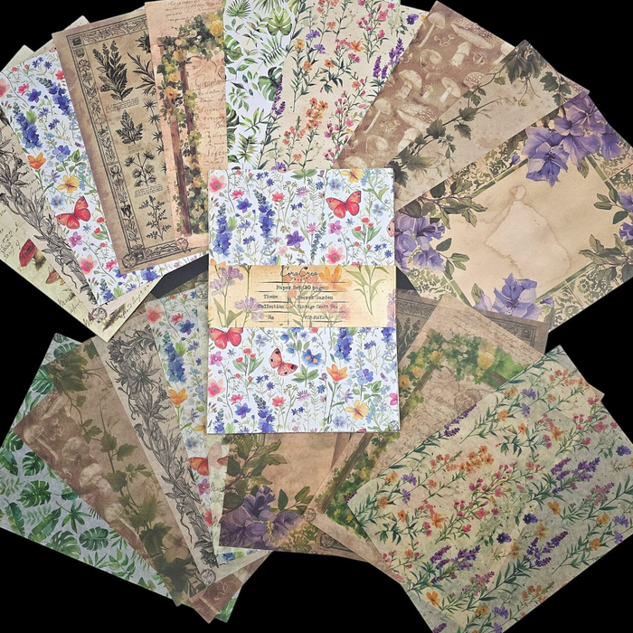 Atlas Stationers - CoraCreaCrafts Sticker & Paper Set - Secret Garden - Stickers