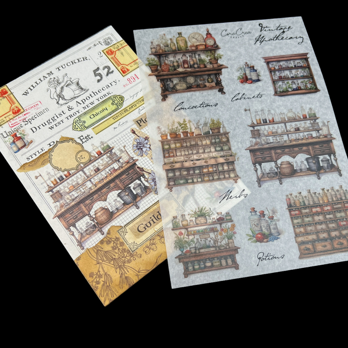 Atlas Stationers - CoraCreaCrafts Sticker Sheet - Apothecary - Stickers