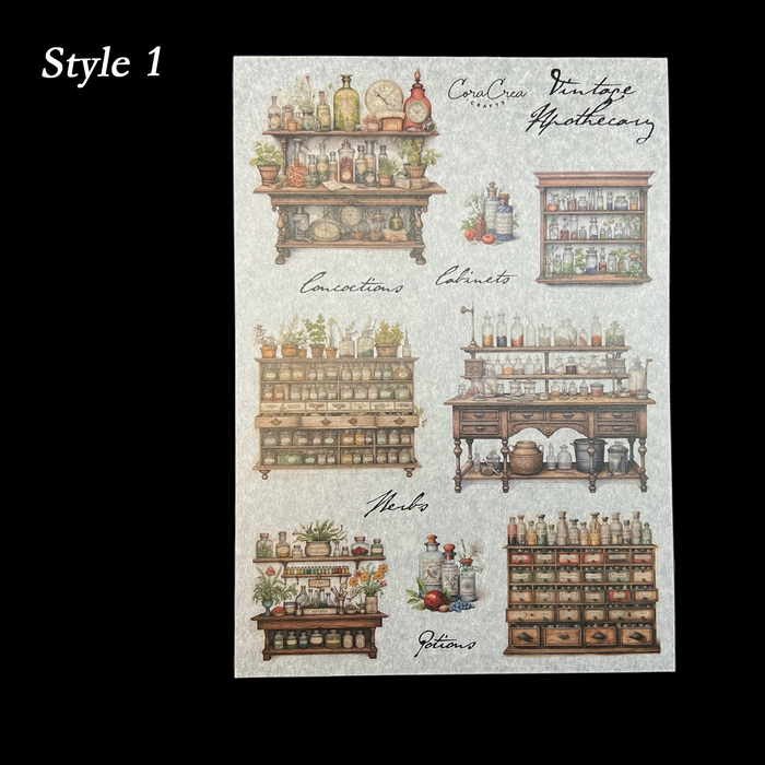 Atlas Stationers - CoraCreaCrafts Sticker Sheet - Apothecary - Stickers - Image 2