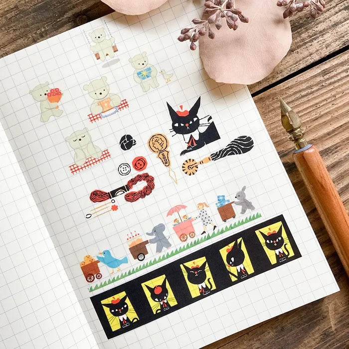 Cozyca | Kuroneko Design Washi Tape A Hundred Faces