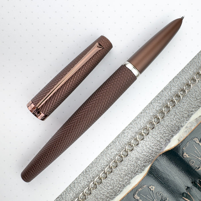 Diplomat Viper Fountain Pen - Brown Guilloche
