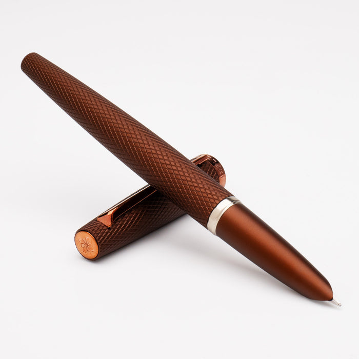 Diplomat Viper Fountain Pen - Brown Guilloche