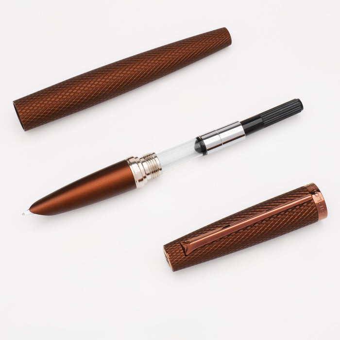 Diplomat Viper Fountain Pen - Brown Guilloche