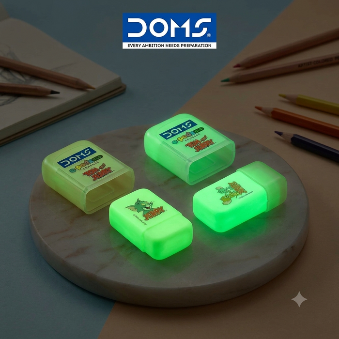 DOMS E-Pods Glow in the Dark Erasers | Set of 5