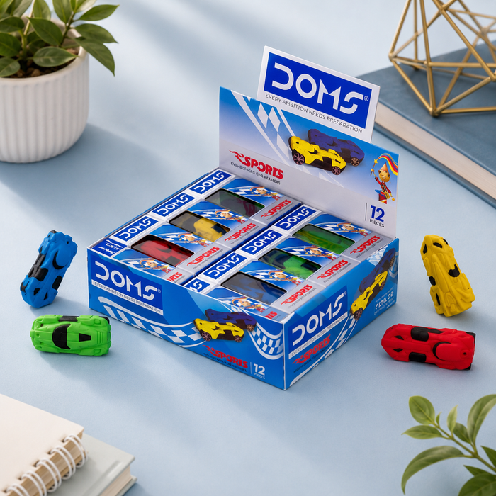 DOMS Sports Car Shaped Eraser – Pack of 5