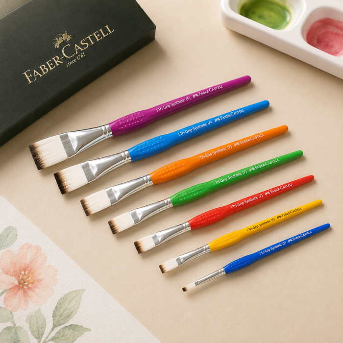 Faber-Castell Tri Grip Flat Paint Brushes