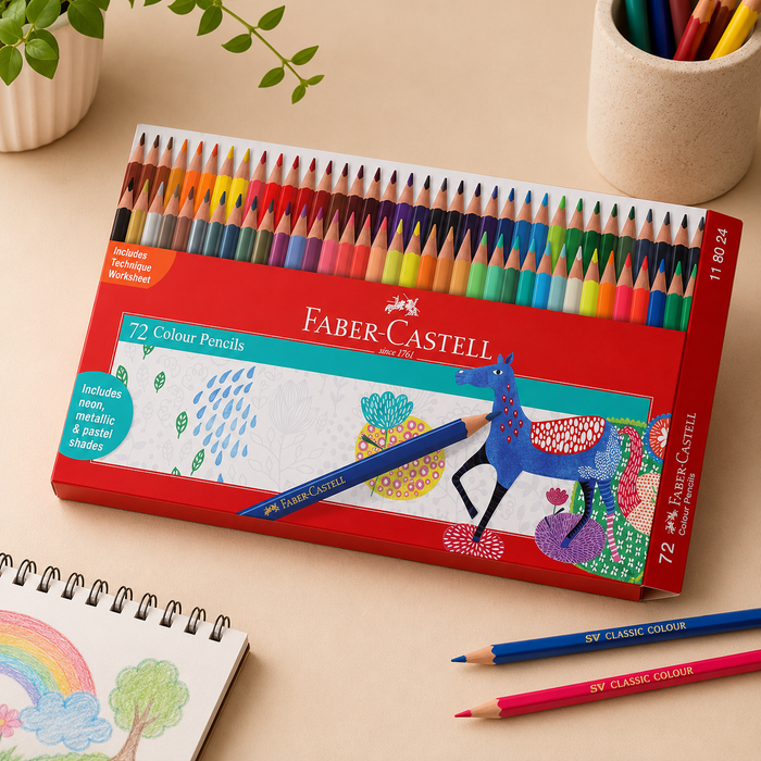 Faber-Castell Triangular Colour Pencils – 72 Shades
