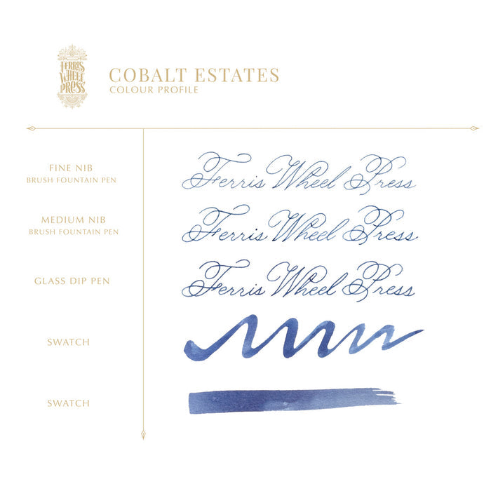 Ferris Wheel Press - Cobalt Estates - 38ml Bottled Ink (Special Edition)