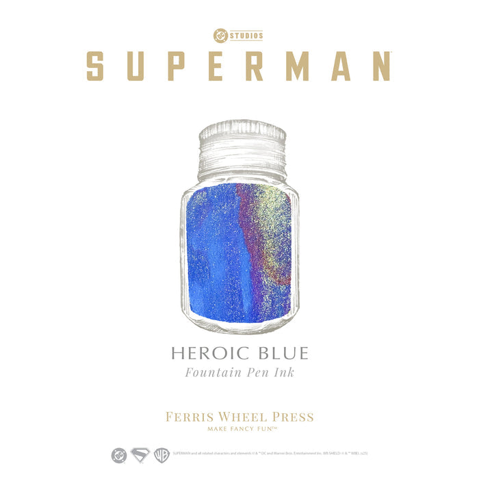 Ferris Wheel Press Superman - Heroic Blue Bottled Ink (Special Edition)