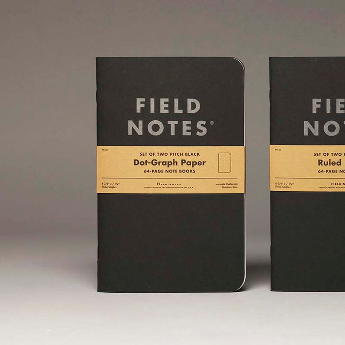 Field Notes | Set de 2 Cuadernos Pitch Black M (Puntos)