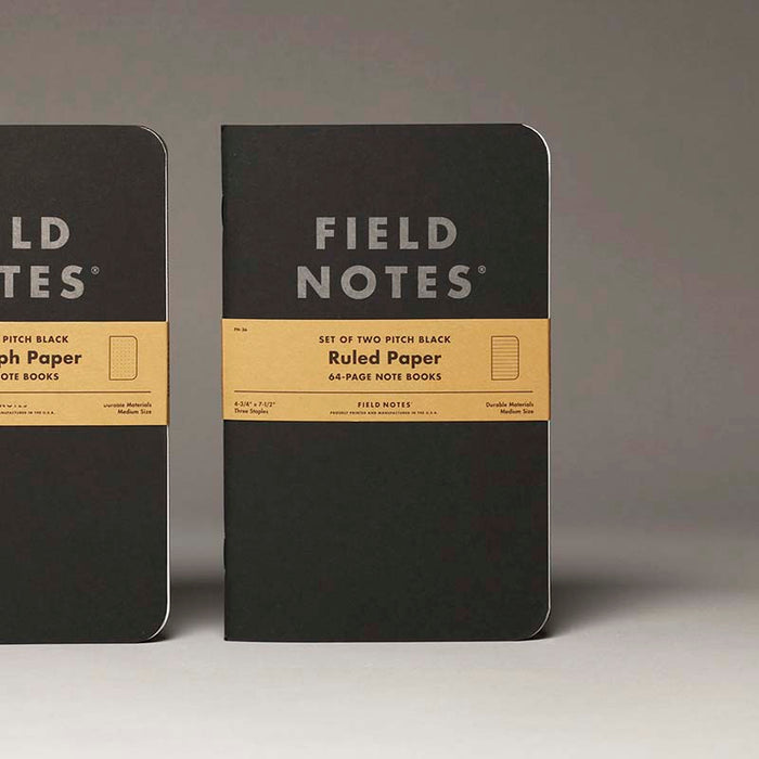 Field Notes | Set de 2 Cuadernos Pitch Black M (Rayas)