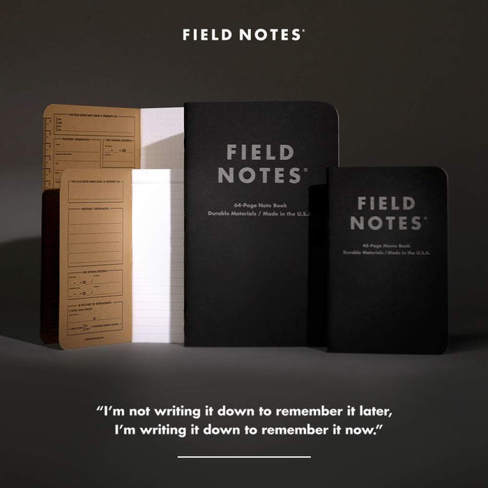 Field Notes | Set de 2 Cuadernos Pitch Black M (Rayas)