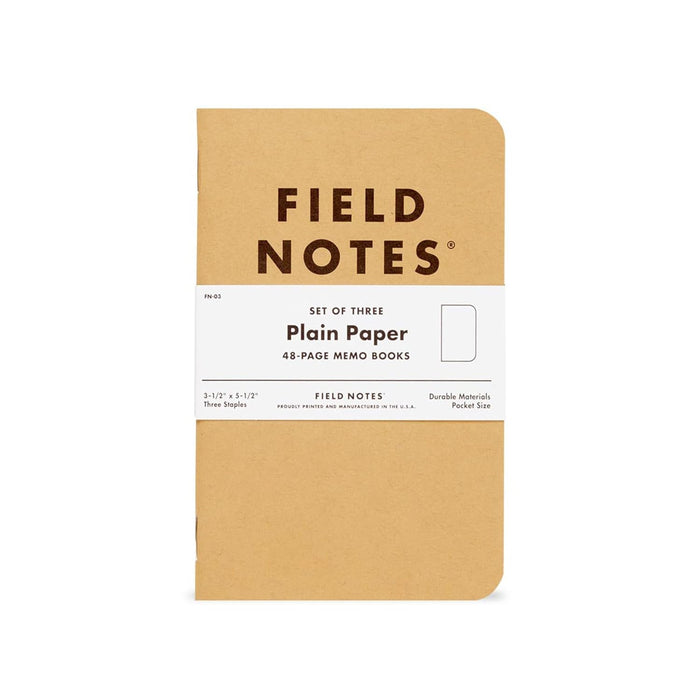 Field Notes | Set de 3 Cuadernos Original Kraft (Liso)