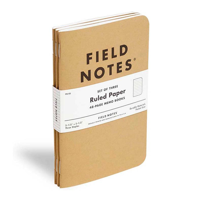 Field Notes | Set de 3 Cuadernos Original Kraft (Rayas)