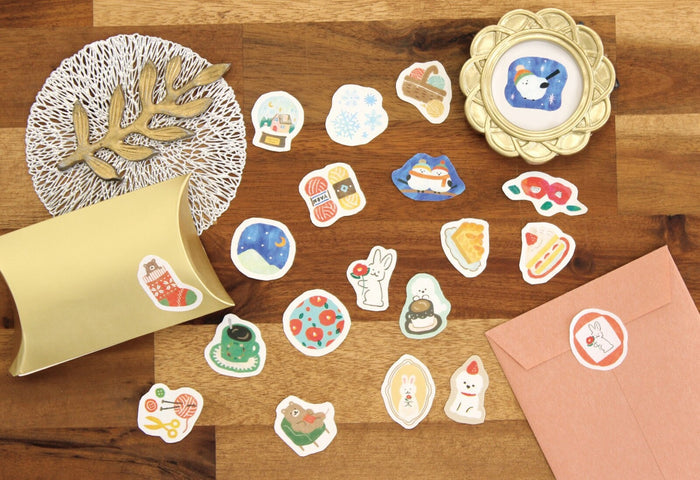 Furukawashiko Flake Stickers - Cafe Dog