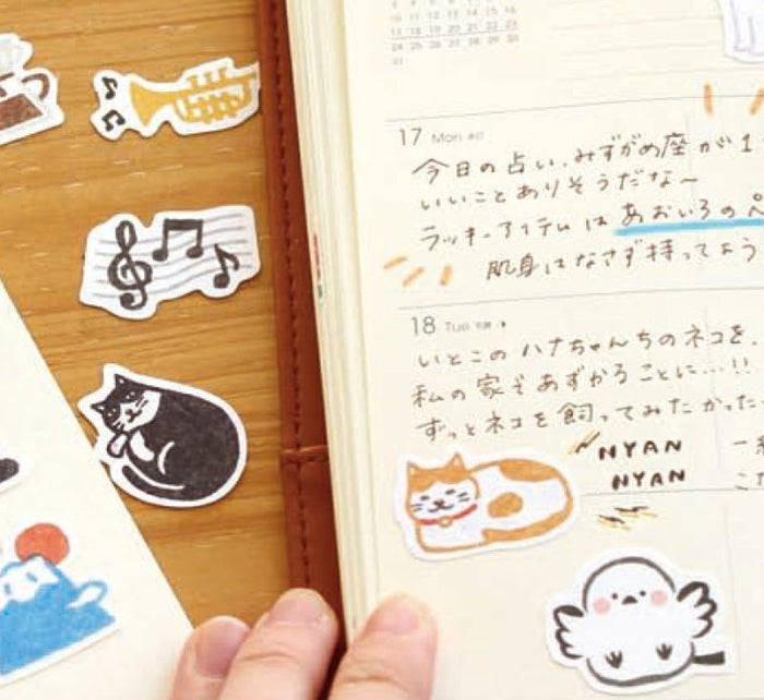 Furukawashiko Flake Stickers - Cat