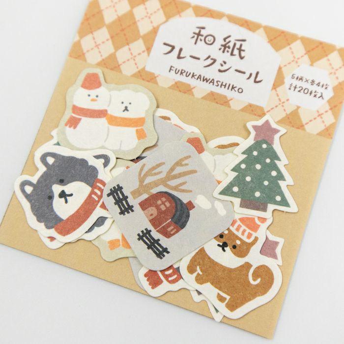 Furukawashiko Flake Stickers - Inu and Snow