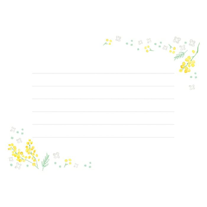 Furukawashiko Mini Horizontal Letter Set - Mimosa and White Flowers