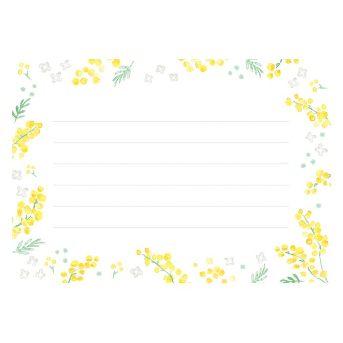 Furukawashiko Mini Horizontal Letter Set - Mimosa and White Flowers