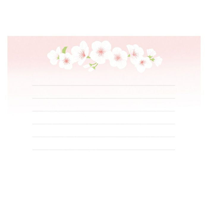 Furukawashiko Mini Horizontal Letter Set - White Sakura