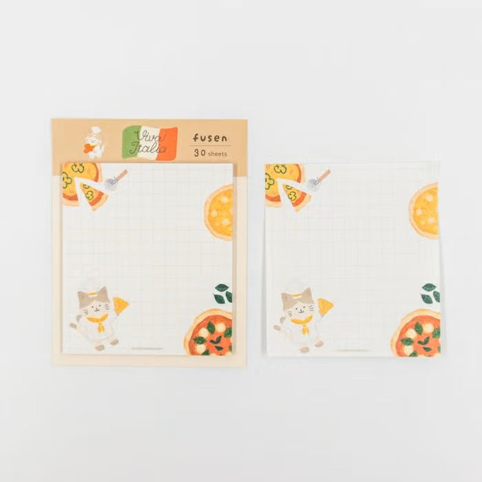 Furukawashiko | Notas Adhesivas Viva Italia Pizza Cat