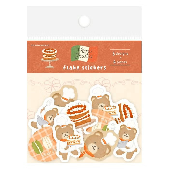 Furukawashiko | Pegatinas Flake Viva Italia Dessert Bear