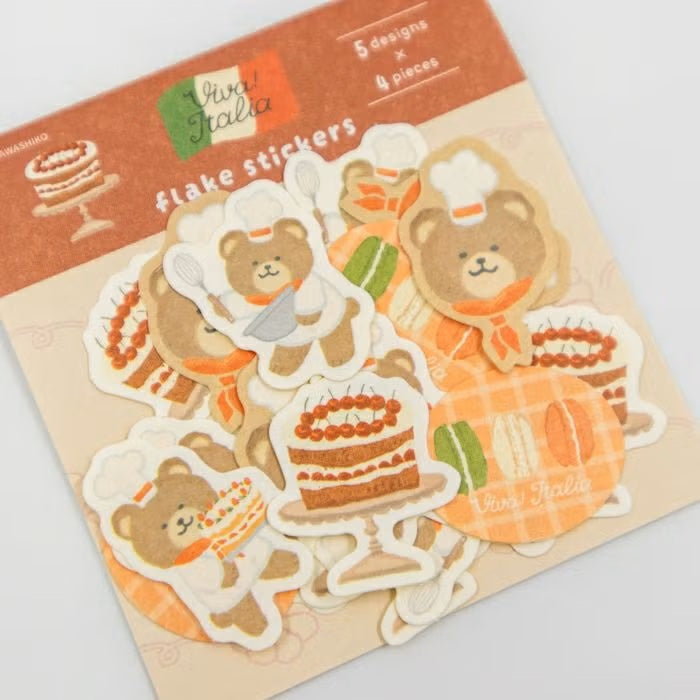 Furukawashiko | Pegatinas Flake Viva Italia Dessert Bear