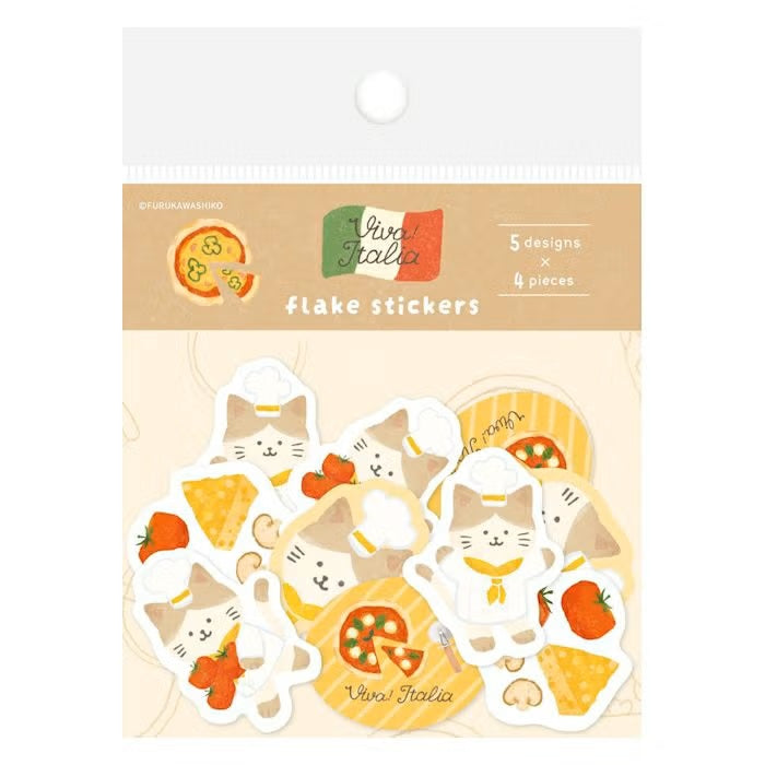 Furukawashiko | Pegatinas Flake Viva Italia Pizza Cat