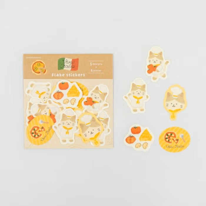 Furukawashiko | Pegatinas Flake Viva Italia Pizza Cat