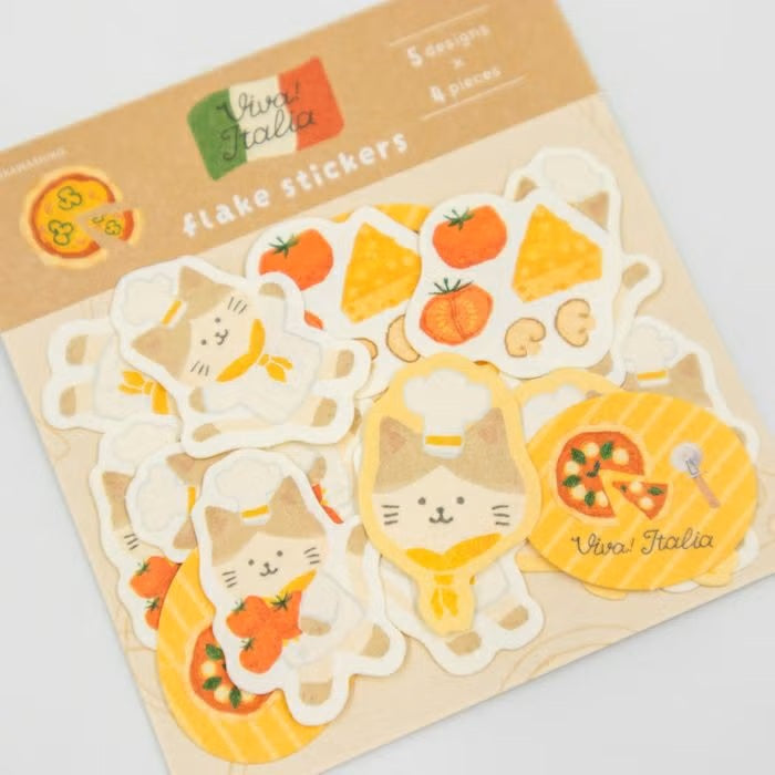 Furukawashiko | Pegatinas Flake Viva Italia Pizza Cat