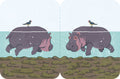 FUTAMATA-FUSEN Decoration Paper Tape  Size L - Hippopotamus