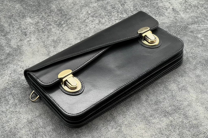 Galen Leather Accordion Pouch / Bag